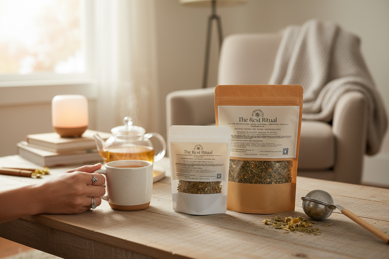Rest Ritual – Calming Herbal Tea Blend for Relaxation & Sleep Support